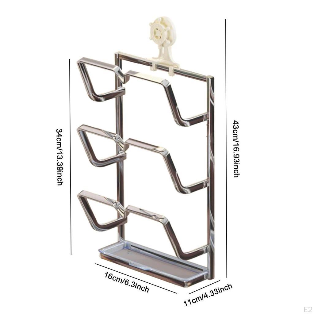 3 Tier Pot Lid Rack Cookware Holder Suction Organizer, Cutting Board Storage for Rvs