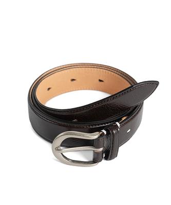Waildeubeuligseu Gr Leather Dress Belt (Dark Brown)