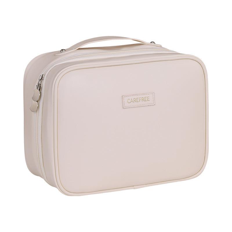 Pu Makeup Organizer With Multiple Compartments Waterproof Storage For Daily Use