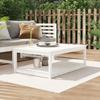 Vidaxl Garden Table, White, 121X82.5X45 Cm, Solid Pine Wood