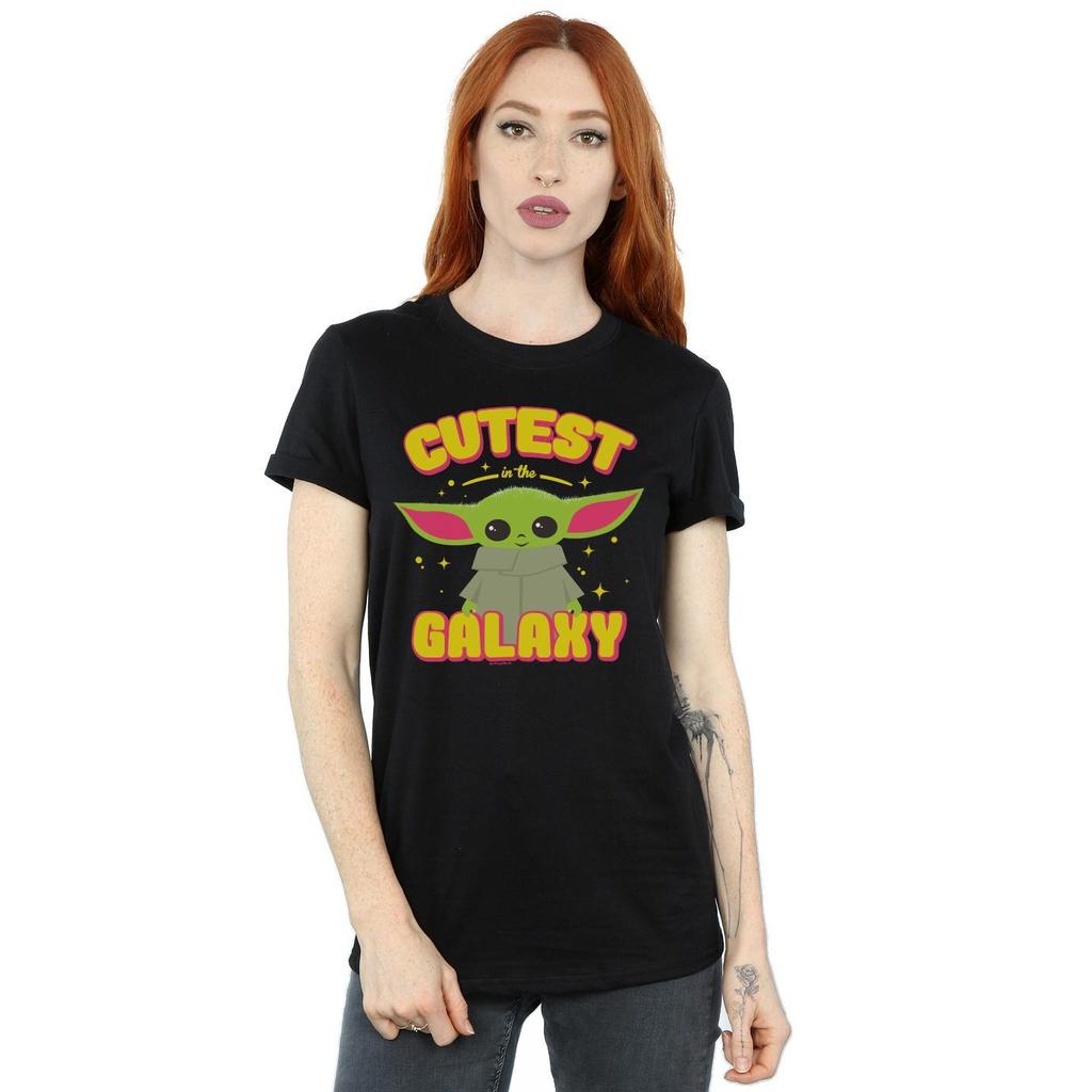 Star Wars Womens/Ladies The Mandalorian Cutest In The Galaxy Cotton Boyfriend T-Shirt