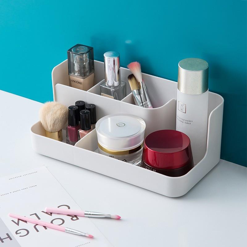 Cosmetic Storage Box - Plastic Vanity Organizer with Skincare Shelf, Perfect for Skincare Products,Space-Saving Beauty Holder
