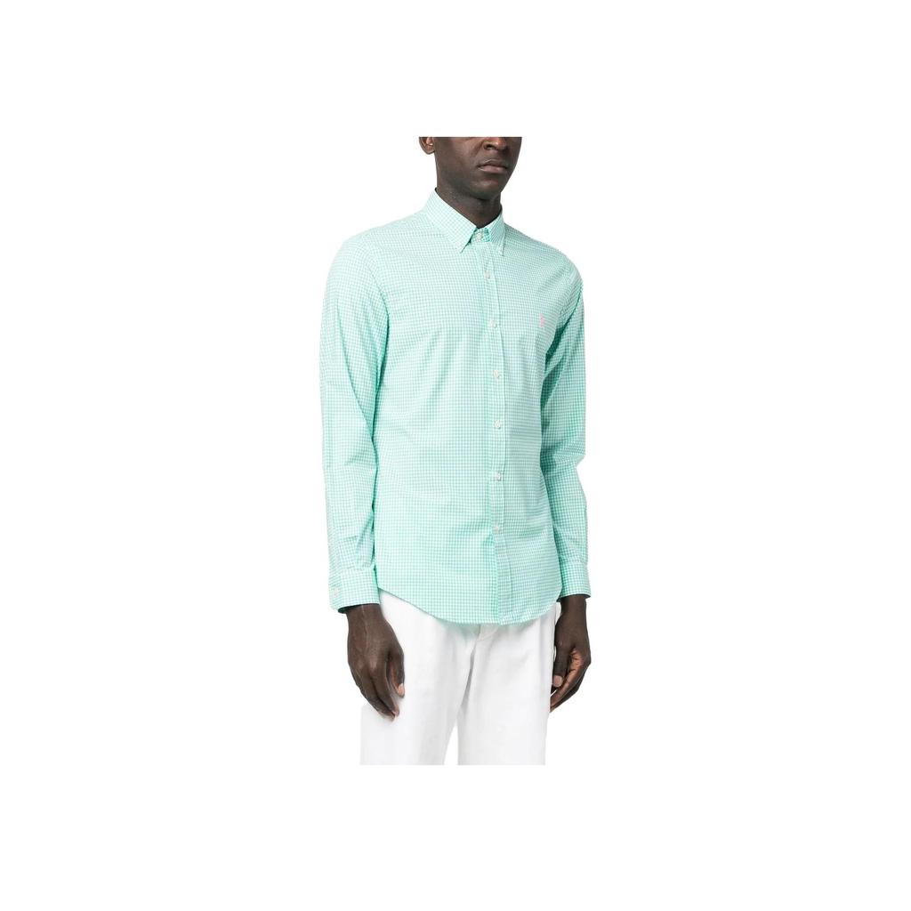 Polo Ralph Lauren Ss23 Logo Embroidered Polo Shirt Men Shirts Green 710859882-012