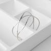 WENA Wave Line Silver Point Open Bangle Bracelet