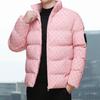 Padded clothes men's autumn and winter new trend letter cotton clothes thickened warm stand-up collar jacket men's bread clothes