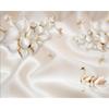 Luxury Floral 3d Large Mural Jewelry Swan Background Wall Mural 3d Wallpapers