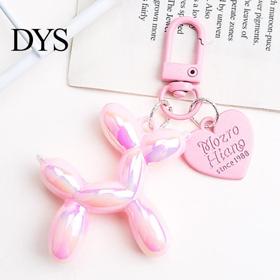 Keychain Pendant Cartoon Balloon Dog Puppy Charm Luster Lasers Color Shaped Bag DIY Decoration Home Office Decor Ornament Colorful Accessory