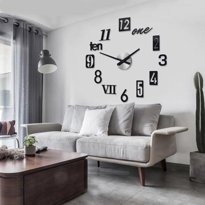 European Diy Creative Clock Simple Wall Clock Wall Punch-Free Living Room Home Bedroom Wall Sticker Silent Clock