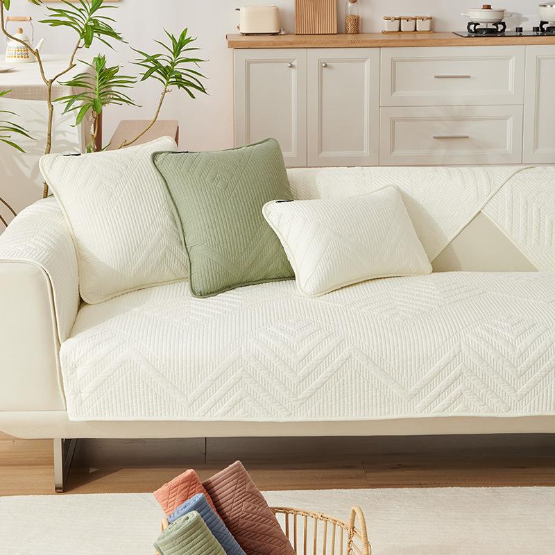 Pure Cotton Sofa Cushion Four Seasons Universal Non-Slip Simple Modern Cotton Fabric Seat Cover Cover All-Inclusive Universal Cover Towel