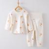 Children's Cotton Underwear Set: Wireless, High-Waisted Tummy Protection Pants, Toddler Autumn/Winter Two-Piece Base Layer.