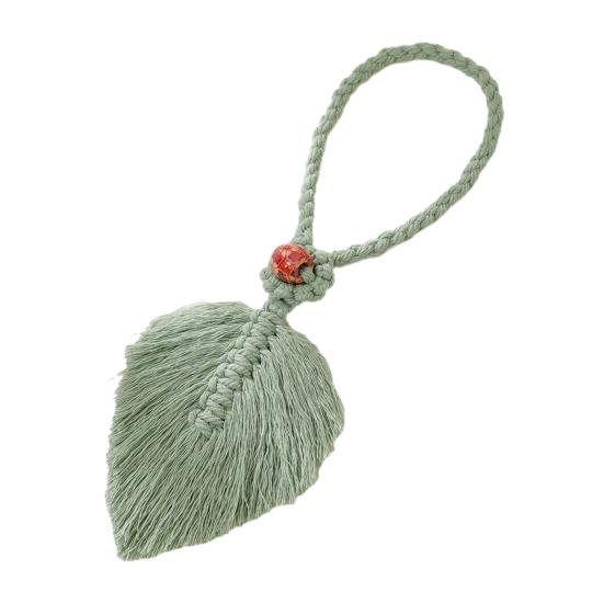 No Drill Curtain Holder Braided Leaf Tieback Boho Cotton Rope Holder