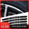 Car Sticker 2025 Hot 4Pcs 3D Logo Car Wheel Hub Rim Badge Emblem Decal Sticker For Tesla Model 3 Model S Model Y X Roadster Auto
