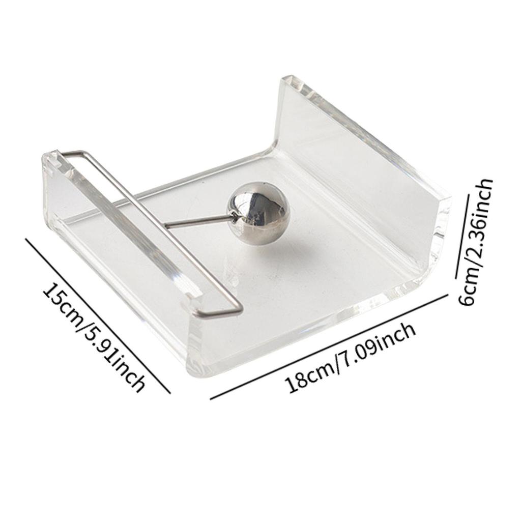 Acrylic Napkin Holder Trnsparent Desktop Napkin Stand with Weighted Arm for Bar Home Kitchen Countertop Dining Table Bathroom