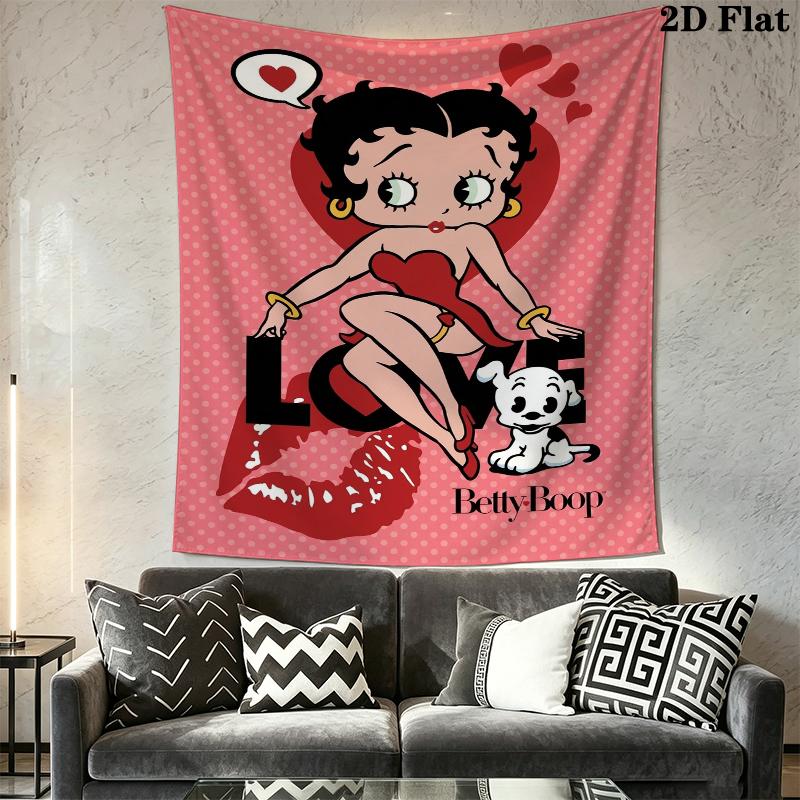 betty boop Wall Tapestry Aesthetic Wall Hanging Printed Fabric Blanket Decorative Tapestries for Bedroom Living Room Home Decor