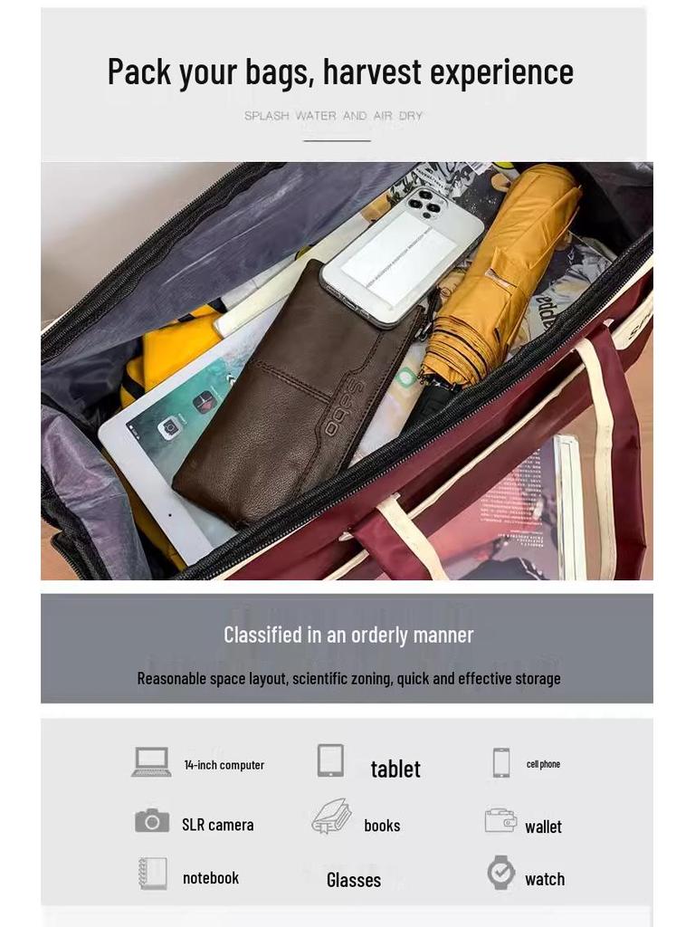 Women's Lightweight Waterproof Travel Crossbody Handbag: Large Capacity for Business or Sports.