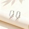 Chic Zircon Wave Earrings for Women,Silver Color Geometric Heart Shape Hoop Earrings,Elegant Party Jewelry Gifts