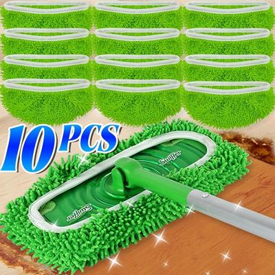 10pcs Reusable Microfiber Mop Pads Compatible for Swiffer Sweeper Mop Dry Sweeping Cloth Washable Wet Mopping for Floor Cleaning