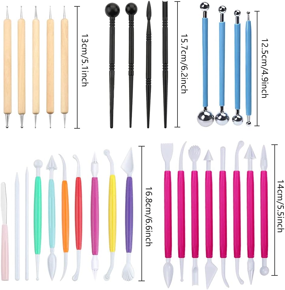 31Pcs Fondant Cake Modeling Decorating Hand Sculpting Tools Kit For Cookie Cake Decorating Sugarcraft Sculpture Pottery