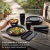 Dinnerware Set Service for 4 Dishwasher Microwave Safe Reusable PP Plates Bowls with Cutlery Set for Travel Camping