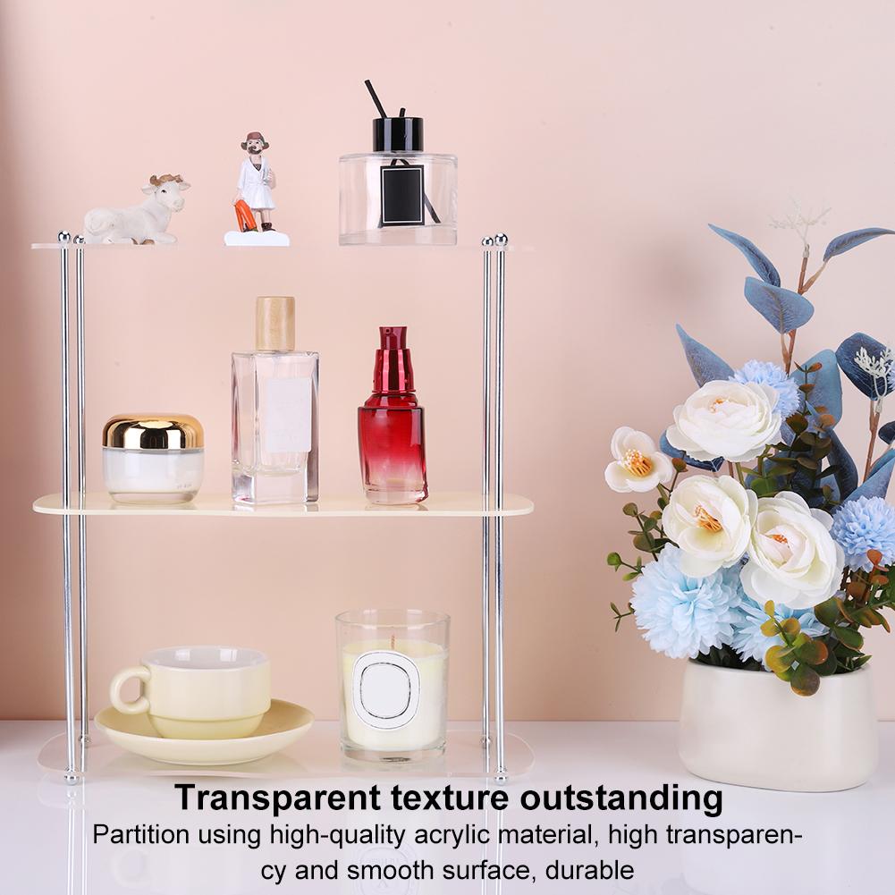 3-Layer Acrylic Desktop Storage Rack Style Perfume Cosmetics Storage Rack Table Top Display Rack for Home Organization
