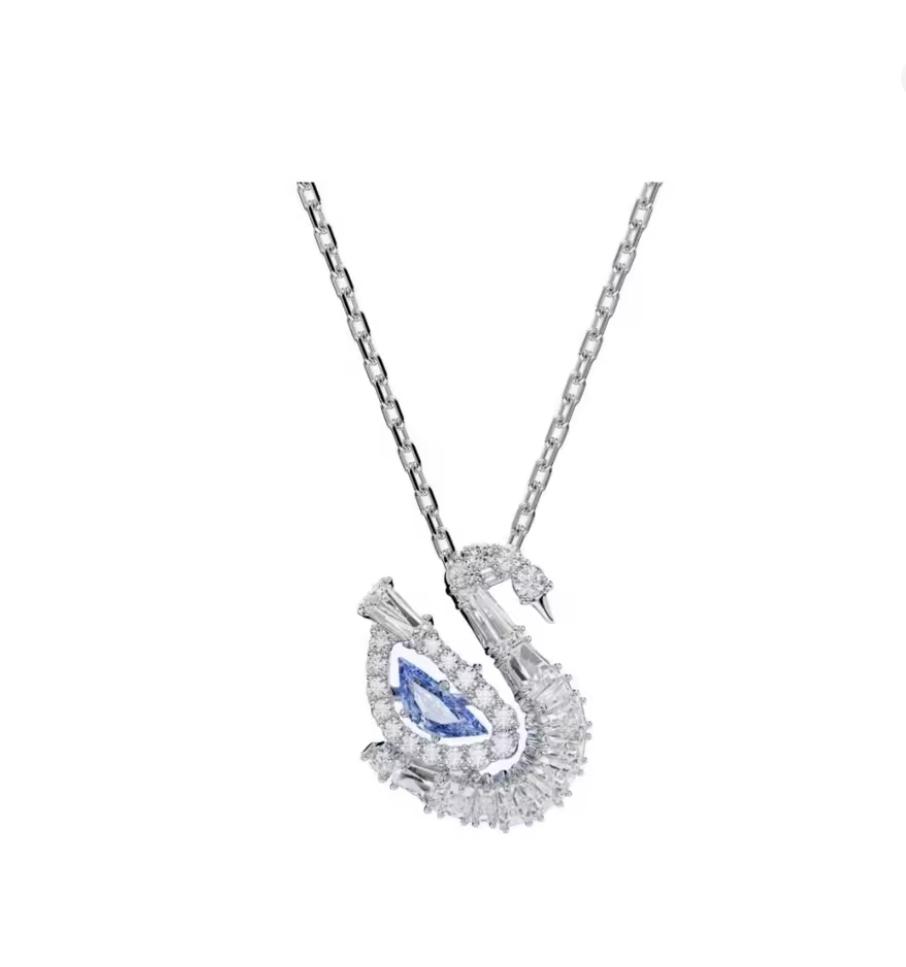 2025 New Hot Selling White Swan Necklace Pendant with Handmade Inlay Design, Dynamic and Natural, Essential for Banquets