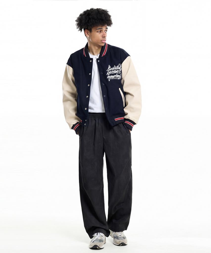 CREAM SODA LAB Natural Wash Wide String Pants Black