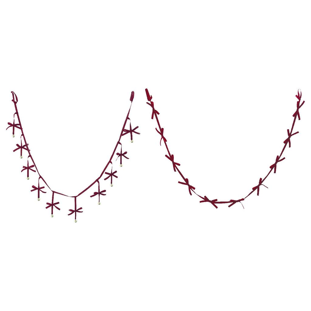Christmas Bow Banner Decoration,Hanging Bowknot Garland 78.74inch Bunting Garland for Festival