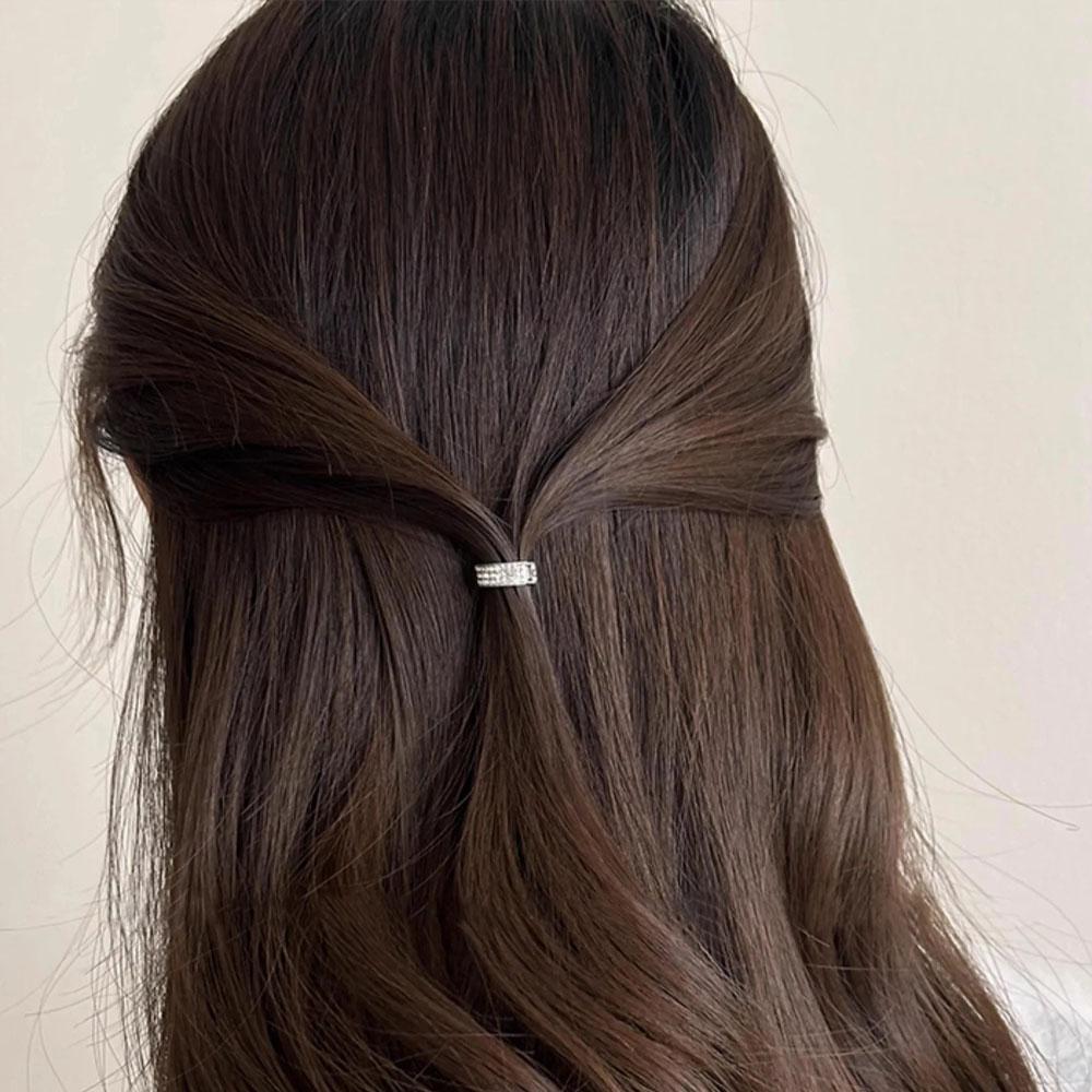 6pcs Hair Jewelry Metal Round Rhinestone Mini Hair Clip for Women Hair Accessories