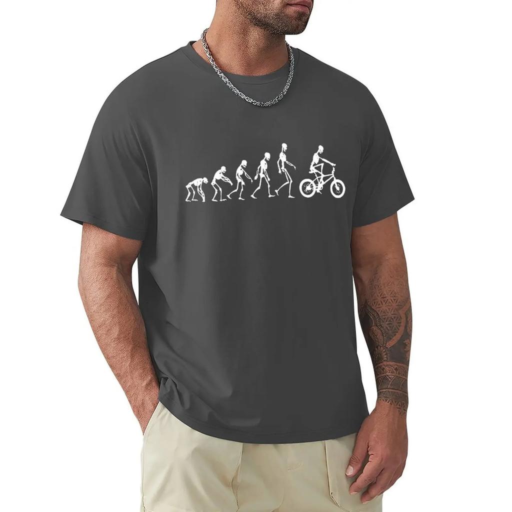 Evolution Skeletons Biker T Shirt Harajuku Short Sleeve T-shirt Cotton Graphics Tshirt Tops