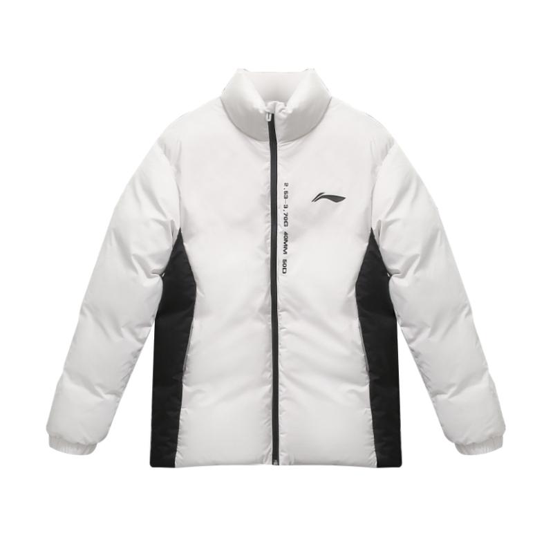 

Li Ning Color Block Letter молния воротник стойка удобная дышащая универсальная короткая хлопковая куртка мужская куртка белая AJMU219-2 4XL