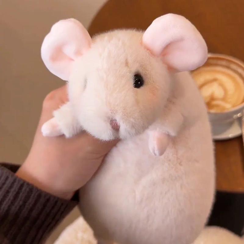 20cm Small Mouse Stuffed Animal Fluffy Rat Plush Doll Mini Pendant Keychain for Bag Ornament Party Favor
