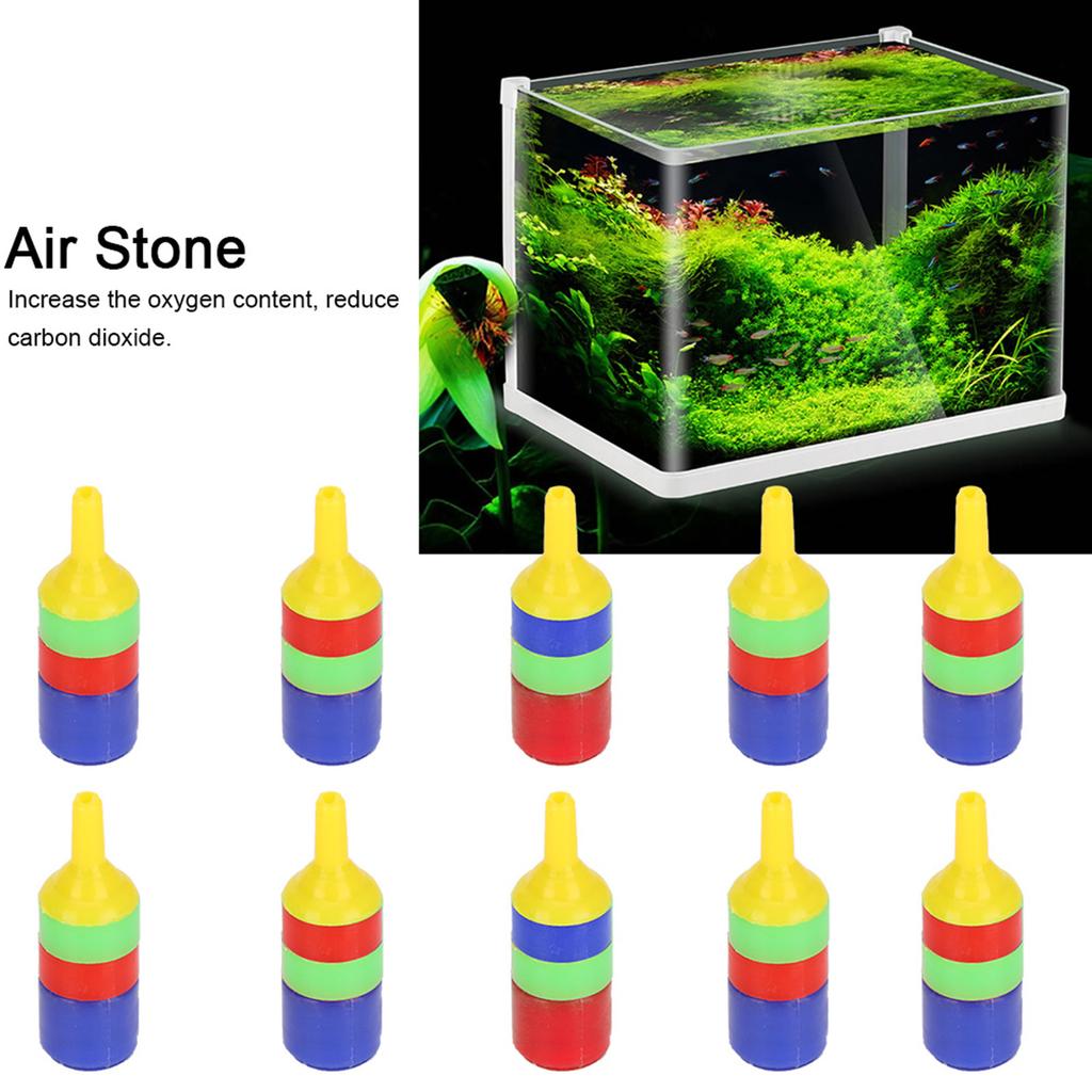 10pcs Aquarium Stone, Stone Bubble Cylinder Release Oxygen Increased Diffuser High Efficiency Ventilation Cleaning Pump Accessories for Aq