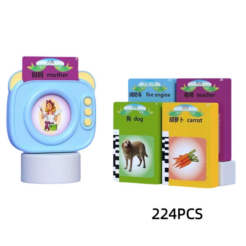 

Флэш-карты интерактивные говорящие игрушки для изучения английского языка, речевые, образовательные, подарок для ребенка синий