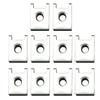 10Pcs Anti Vibration License Plate Screw Clips Stainless Steel Fasteners Spring Steel U Type Clip for Auto Plate