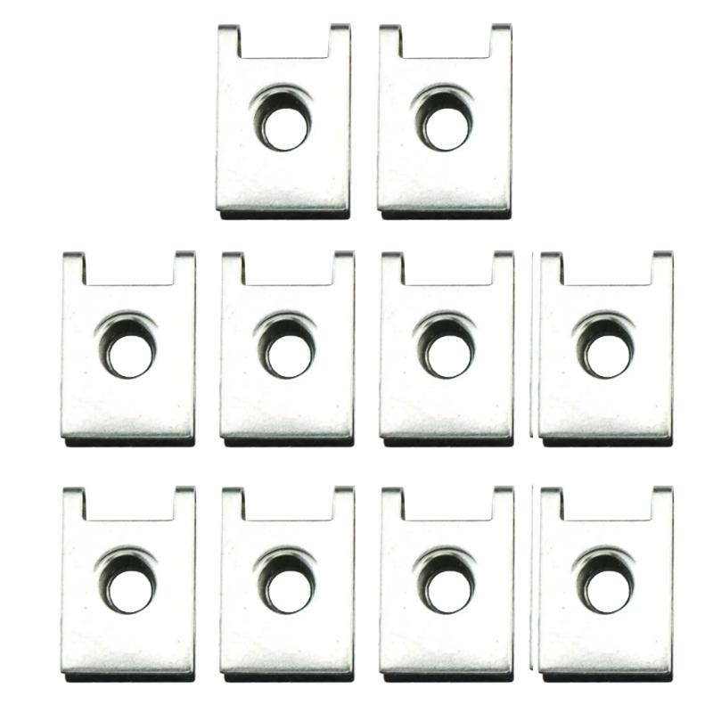 10Pcs Anti Vibration License Plate Screw Clips Stainless Steel Fasteners Spring Steel U Type Clip for Auto Plate