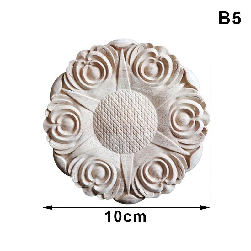 Wood Floral Appliques For Furniture Antique Onlays Moulding Home Decor Wood Carving Decoration Wall Wood Decal Vintage Figurines