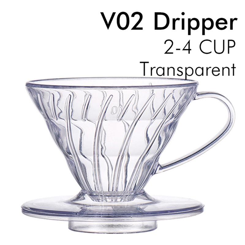 ABJI-Coffee Hand Drip Dripper V Shaped 60 Coffee Dripper Plastic Spiral Funnel Hand Filter Cup V02
