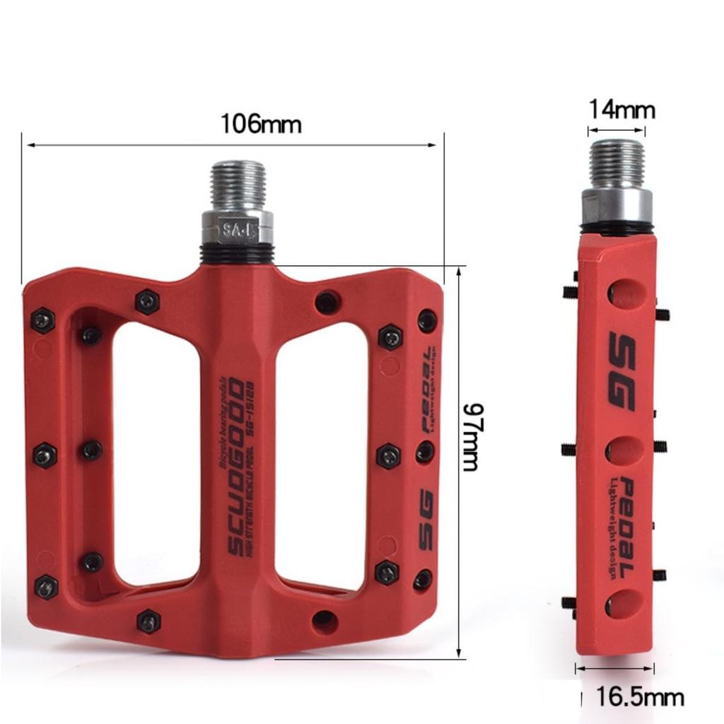 HOUSON Bicycle Nylon Bicycle Platform Inch Bicycle Road Bike Pedals Electric Mountain Folding and Road Bike Pedals Pedals, 9/16 Pedals, Pedals, (for