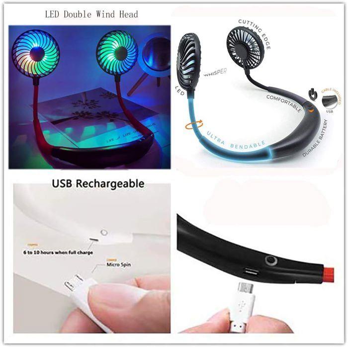 Persönlicher Ventilator - AIPERQ - Tragbar - USB-wiederaufladbar - Freihändig - Schwarz
