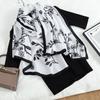 High End Korean Version Women's Simple Elegant Printed Velvet Long Scarf Artistic Small Fresh Warm Thin Shawl Wholesale