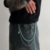 Ingemark Y2K Trendy Blue Stone Bead Jeans Pants Chain For Men Women Hip Hop Punk Double Layer Keychains Bag Accesories Jewelry