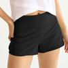 Women's Red High Waist Quick Dry Running Shorts With Liner Athletic Sports Shorts