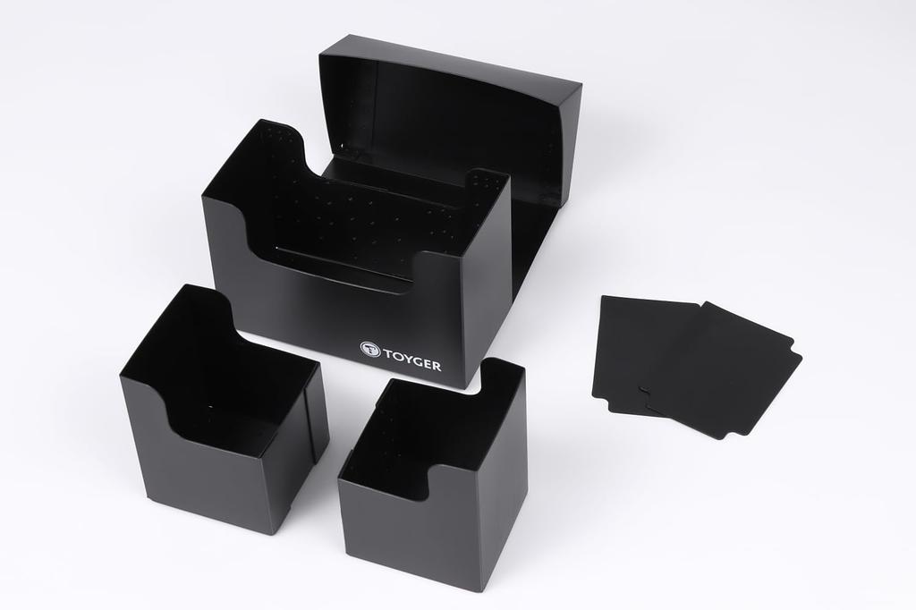 TOYGER Dual Deck Case Type Super Versatile Large Capacity Deck Comes with 2 Separators [Nesting Case] (Black)