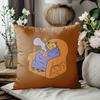 1 Pieces Cute Cat Wrapped In Blanket With Cup On Cushion Polyester pillowcase, sofa decorative cushion cov Headboard Pillow