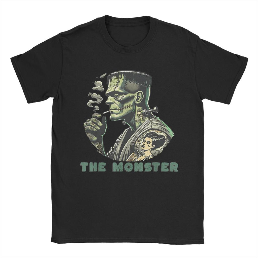 Men's Frankenstein Monster Halloween T Shirts  Cotton Tops Novelty Short Sleeve Round Collar Tee Shirt Gift T-Shirt