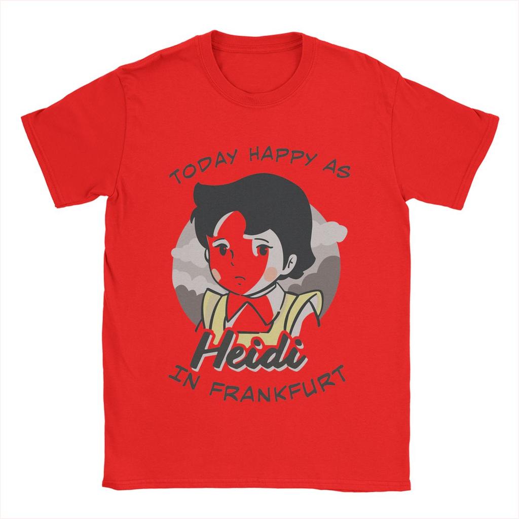 Leisure Heidi In Frankfurt T-Shirt Men Round Collar 100% Cotton T Shirt Short Sleeve Tees Printed Clothes