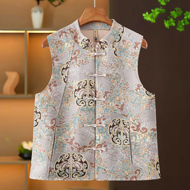Grandma's Spring Shawl Vest: Stylish Age-Reducing Chinese Style for Middle-Aged and Elderly