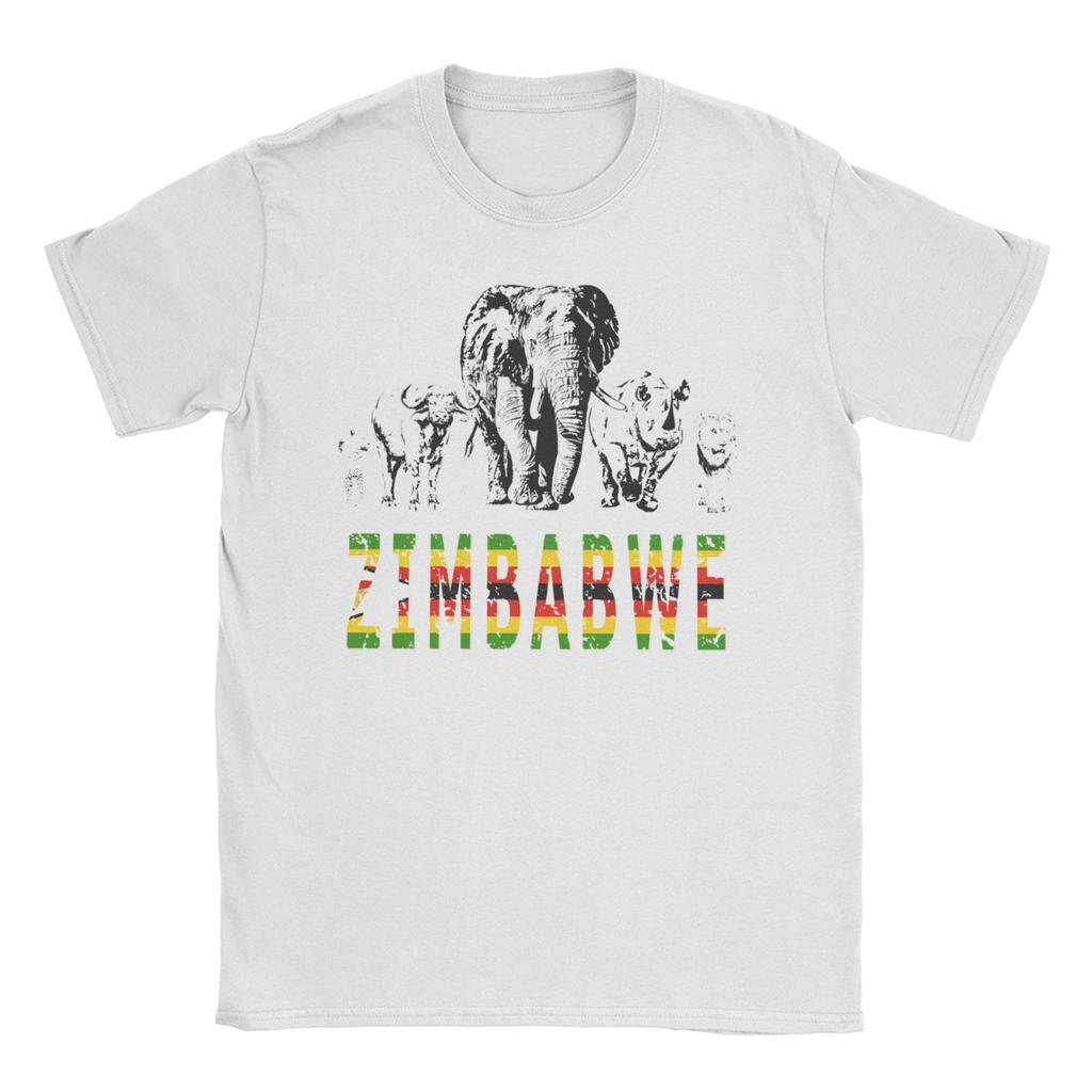 Coat of Arms of Zimbabwe Unisex Women T Shirts Unique Tee Shirt Short Sleeve Crewneck TShirt Pure Cotton Gift Idea Clothes