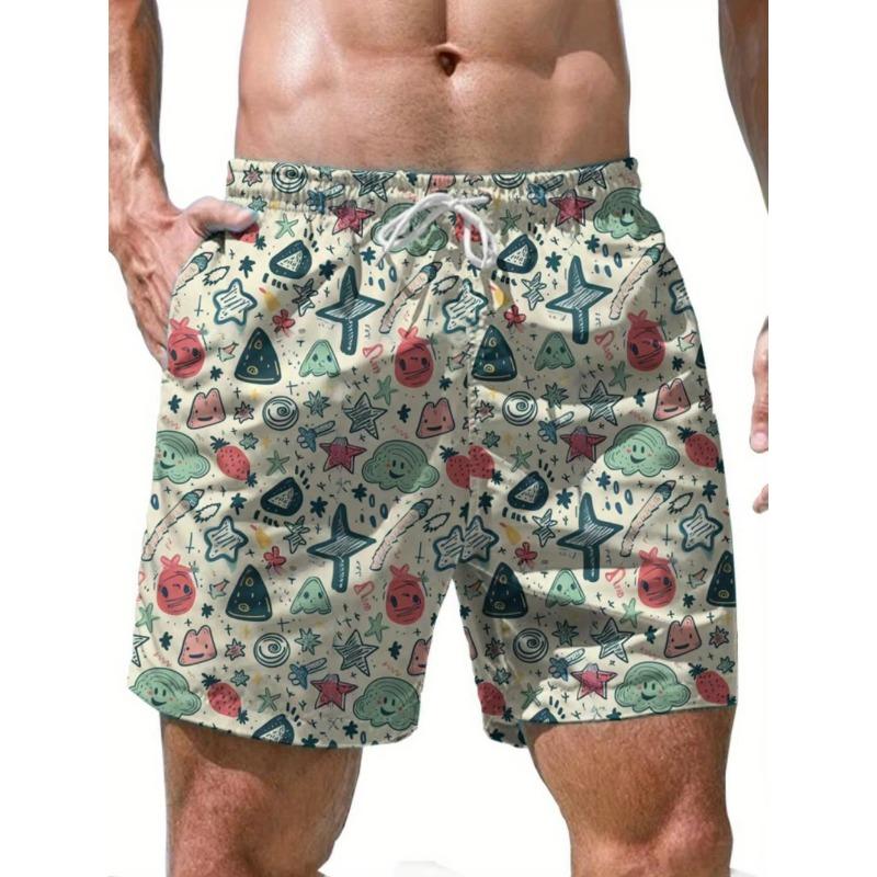 Summer Men's 3D Printed Beach Shorts Fashion Versatile Comfortable Vacation Style