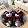 1PC KISS Band Merchandise Office Round Rug - Perfect for Office or Study Decor, Machine Washable, Non-Slip Backing, Decorative Floor Mat